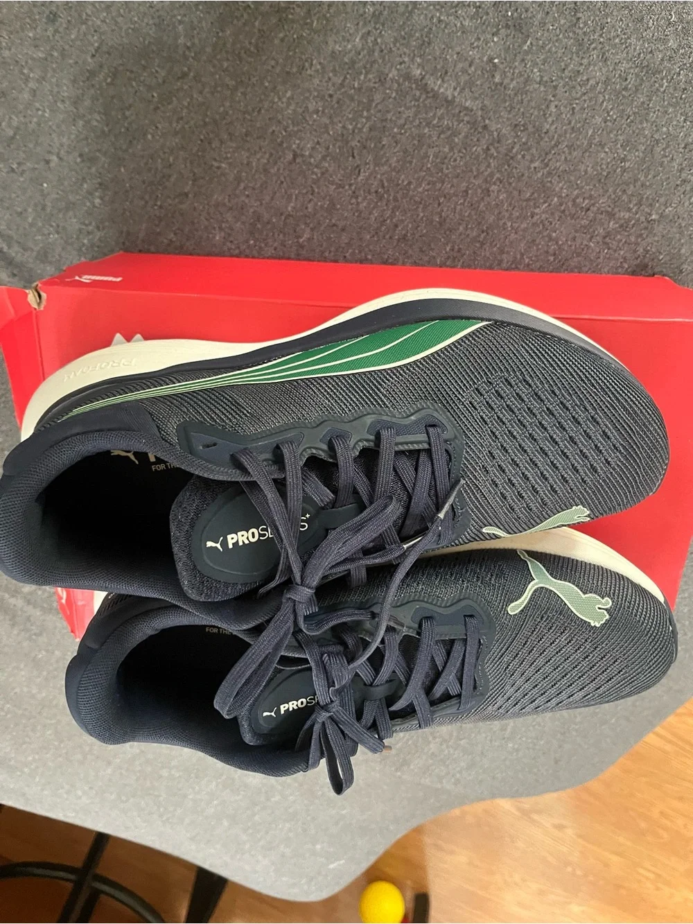 Puma Navy and Green ProSeries Athletic Sneakers
